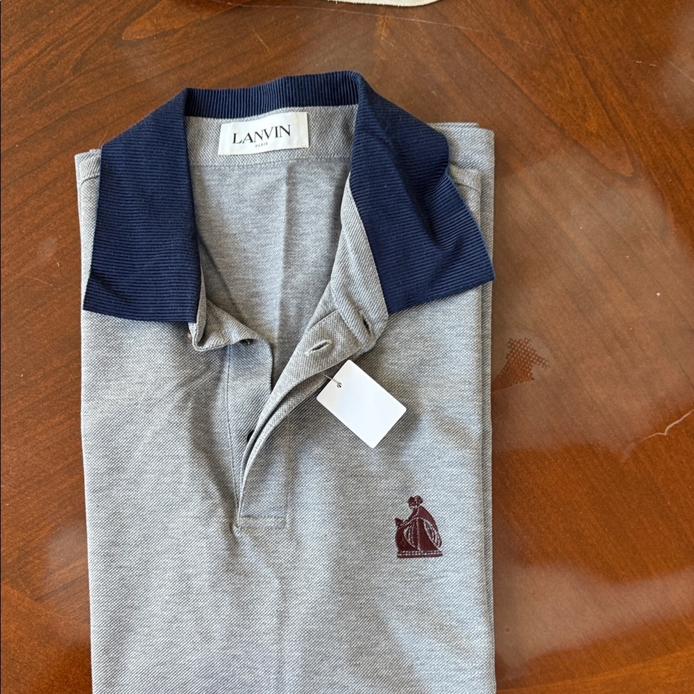 Lanvin Polo with Navy and Gray Tones